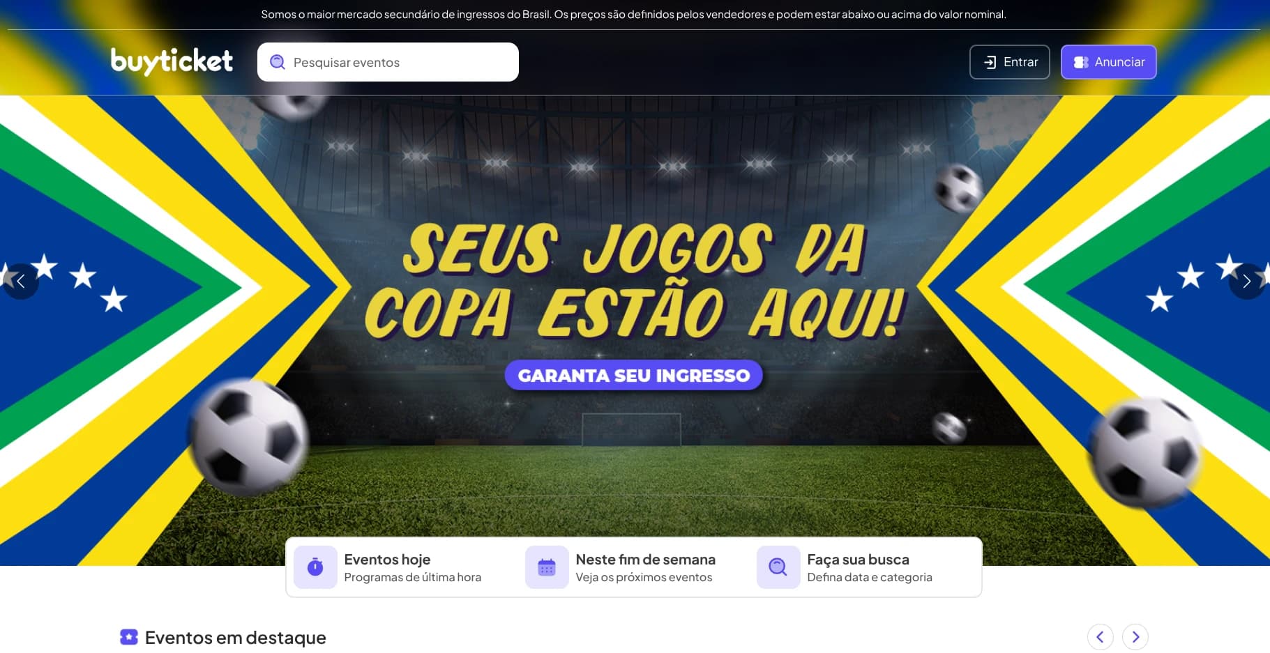 World Cup campaign hero — seasonal takeover of the homepage